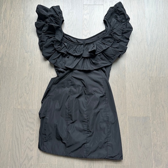 Alexis Benicia One Shoulder Ruffle Ruffled Mini Dress Black - Small - Picture 3 of 9